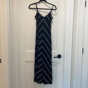 Loft Black and white chevron stripe maxi dress